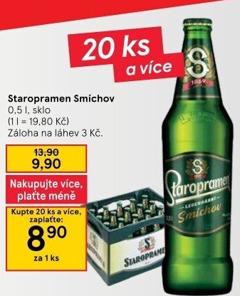 Pivo světlé výčepní 10° Smíchov Staropramen