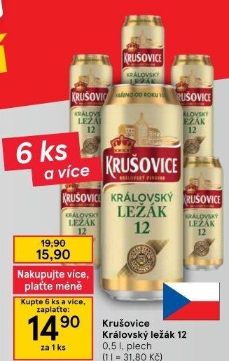 Pivo světlý ležák Královská 12° Krušovice