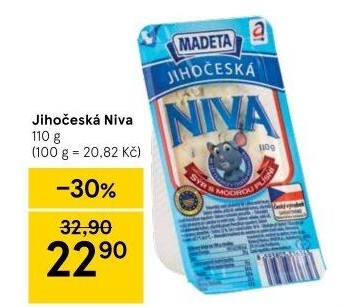 Sýr Niva Jihočeská 50% Madeta