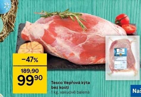 Vepřová kýta bez kosti Tesco