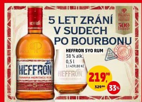 Rum 5YO Bourbon cask Heffron Panama
