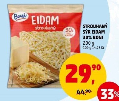 Sýr Eidam 30% strouhaný Boni