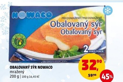Sýr obalovaný mražený Nowaco