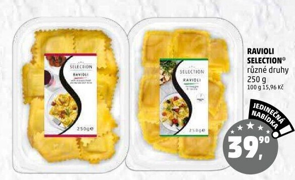 Těstoviny ravioli Selection