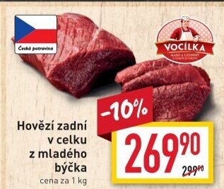 Hovězí zadní bez kosti Vocílka