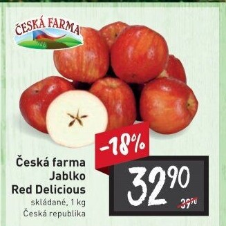 Jablka Red Delicious Česká farma