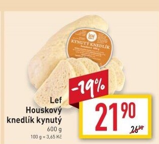 Knedlík houskový kynutý Lef