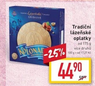 Lázeňské oplatky Kolonáda Opavia