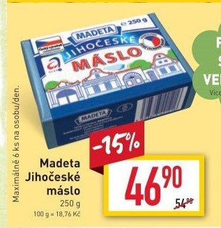 Máslo Jihočeské Madeta