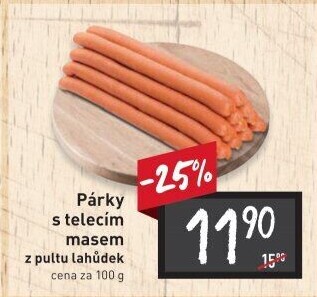 Párky s telecím masem