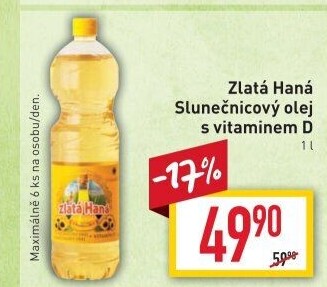 Slunečnicový olej Zlatá Haná