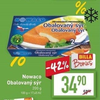 Sýr obalovaný mražený Nowaco