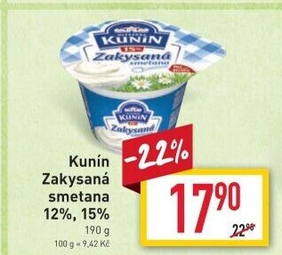 Zakysaná smetana Kunín 12%