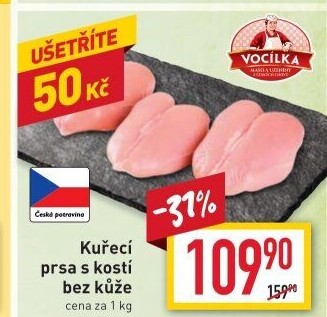 Kuřecí prsa s kostí Vocílka