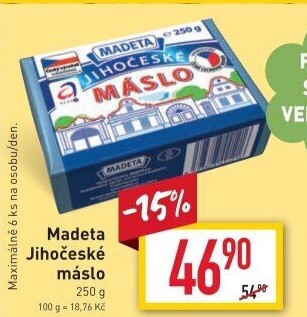 Máslo Jihočeské Madeta