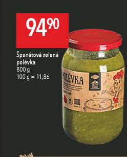 Špenátová polévka Globus