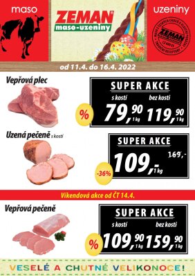 akční leták ZEMAN maso - uzeniny 11.4.2022-16.4.2022