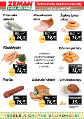 akční leták ZEMAN maso - uzeniny 11.4.2022-16.4.2022
