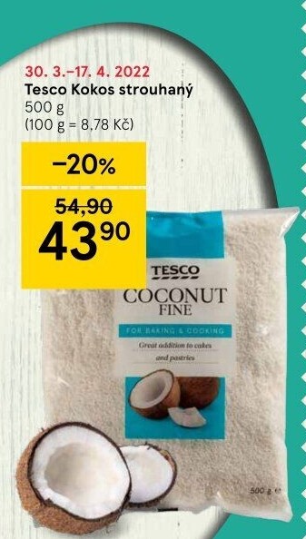 Kokos strouhaný Tesco