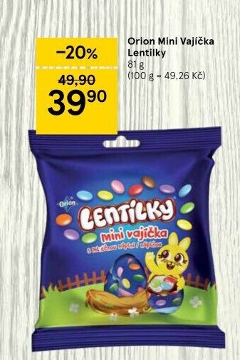 Lentilky plněná vajíčka Mini eggs Orion