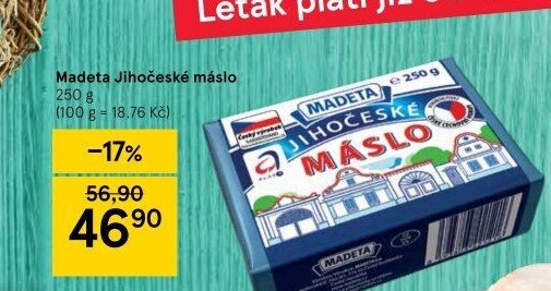 Máslo Jihočeské Madeta