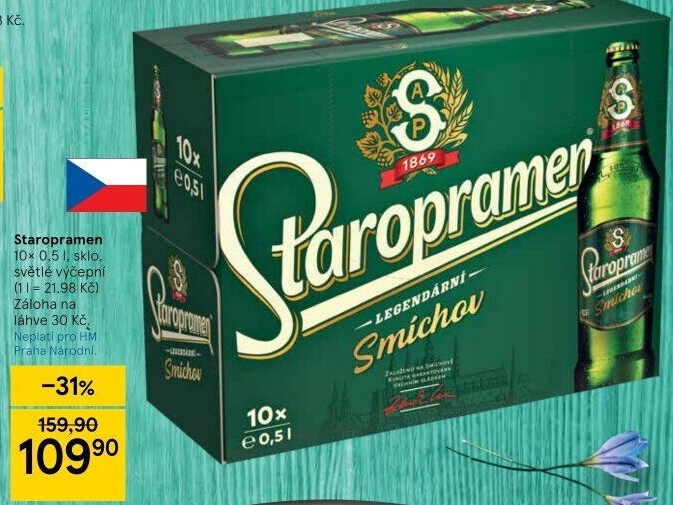 Pivo světlé výčepní 10° Smíchov Staropramen