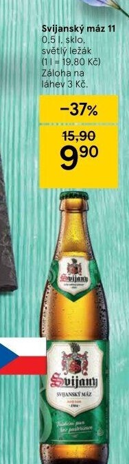 Pivo světlý ležák 11° Svijanský Máz Svijany