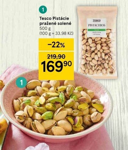 Pražené pistácie Tesco