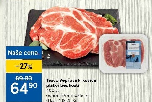 Vepřová krkovice bez kosti Tesco
