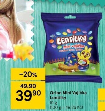 Lentilky plněná vajíčka Mini eggs Orion