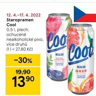 Nealkoholické pivo ochucené Staropramen Cool