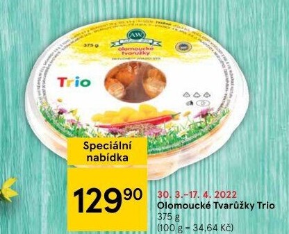 Sýr tvarůžky olomoucké trio A.W.