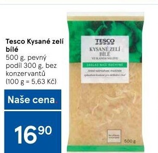 Zelí bílé kysané Tesco