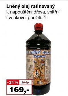 Olej lněný rafinovaný HB-Lak