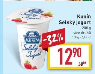 Ochucený jogurt selský Kunín
