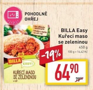 Kuřecí maso se zeleninou a rýží Easy Billa