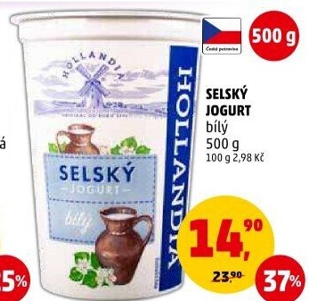 Bílý jogurt selský Hollandia