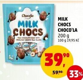 Čokoládová vajíčka plněná Milk Chocs Choco'