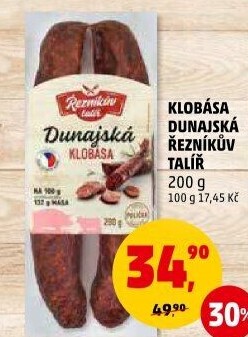 Dunajská klobása Řezníkův talíř
