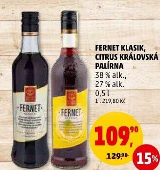 Fernet klasik Královská palírna