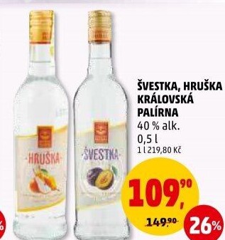 Pálenka švestka Královská palírna