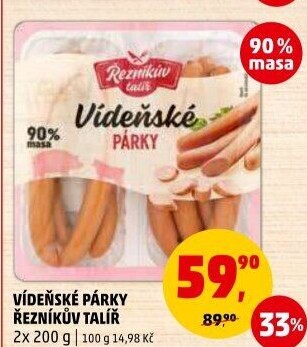 Párky vídeňské Řezníkův talíř