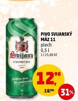 Pivo světlý ležák 11° Svijanský Máz Svijany