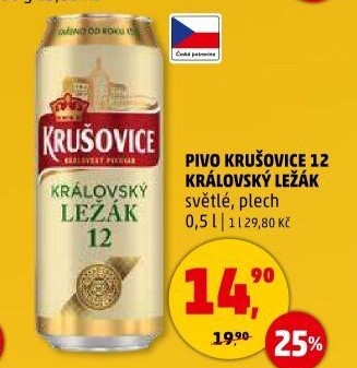 Pivo světlý ležák Královská 12° Krušovice