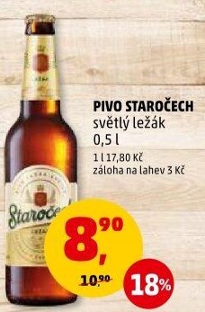 Pivo světlý ležák Staročech