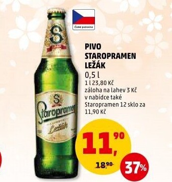Pivo světlý ležák Staropramen
