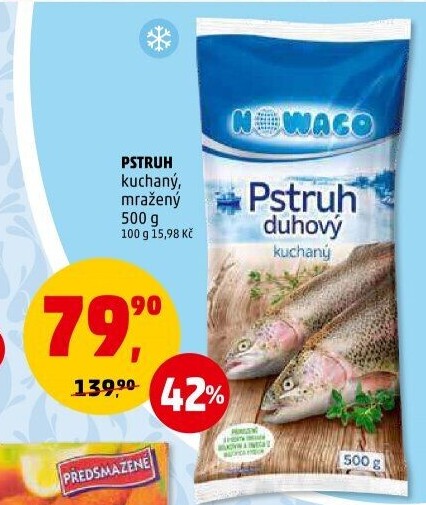 Pstruh kuchaný mražený Nowaco