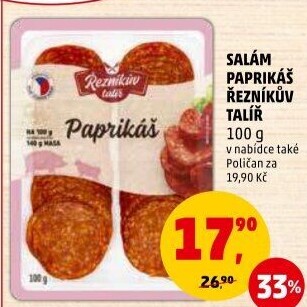 Salám Paprikáš Řezníkův talíř