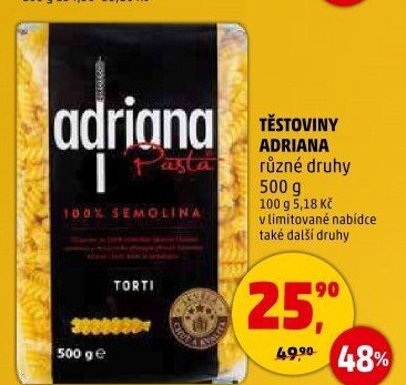 Těstoviny semolinové Adriana
