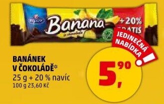 Tyčinka Banán v čokoládě Figaro
